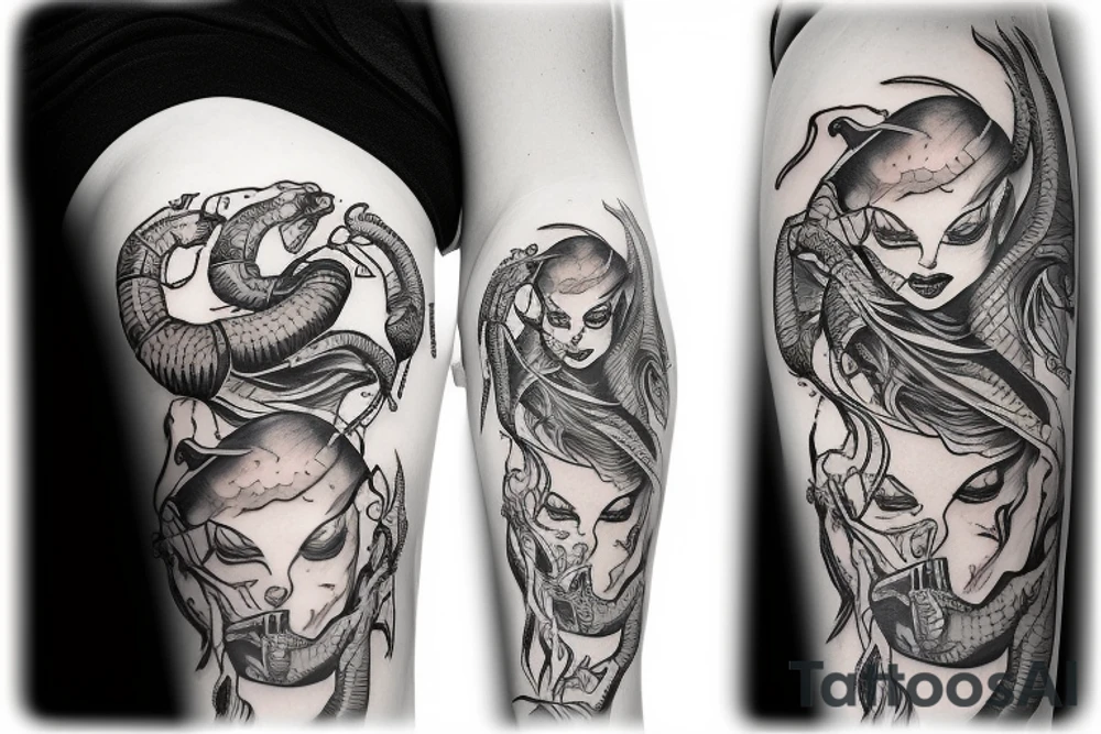 scorpion with a womans head tattoo idea
