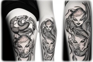 scorpion with a womans head tattoo idea