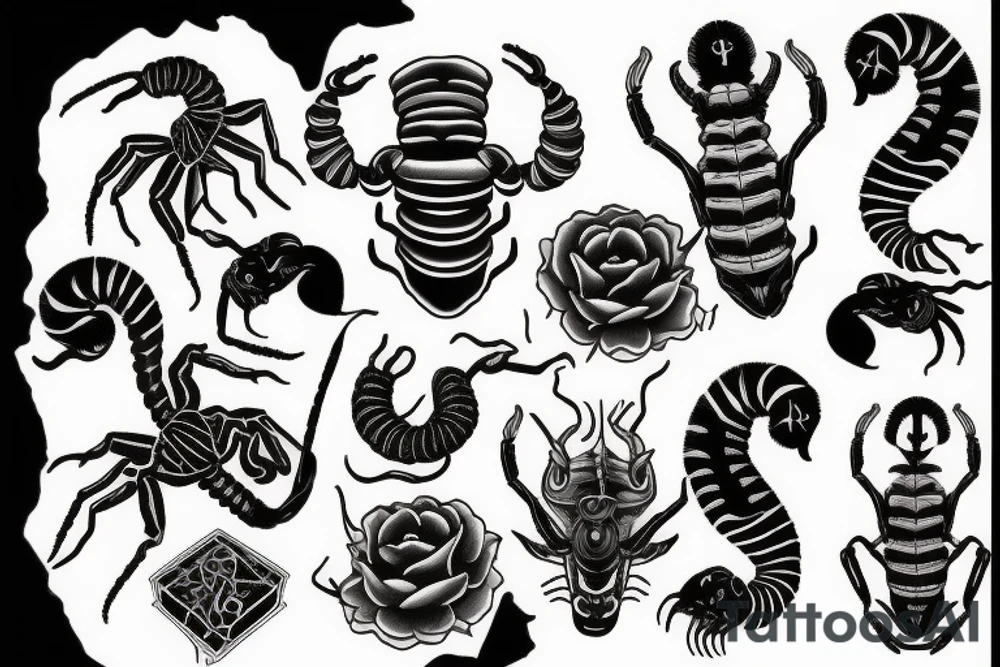 scorpion with a womans head tattoo idea