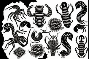 scorpion with a womans head tattoo idea