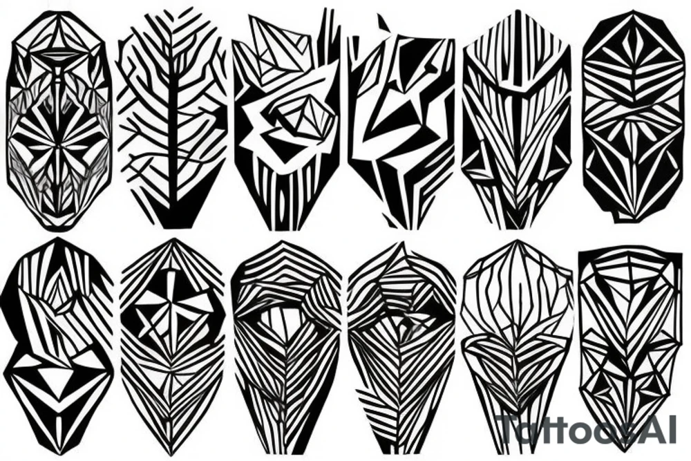 A half geometric half biological looking tree tattoo idea A half geometric half biological looking tree tattoo idea