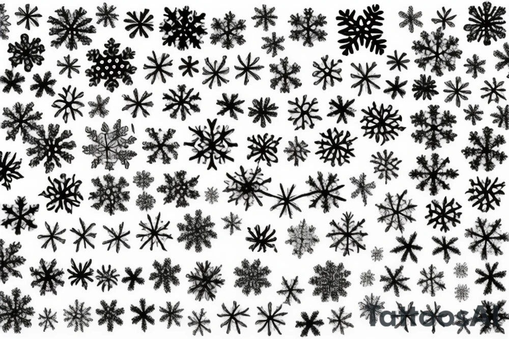 Snowflake pattern tree branches tattoo idea