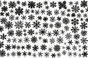 Snowflake pattern tree branches tattoo idea