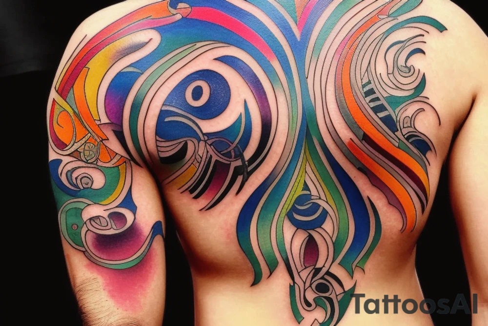 Design a tattoo that celebrates the beauty and strength of the human body. Consider using elements such as bold lines, vibrant colors, and realistic or stylized imagery to create a tattoo that captures the power and potential of the body. You might depict the body in motion, such as an athlete in the midst of a powerful jump or lift, or you could choose to focus on specific elements of the body, such as muscles or bones, to highlight its strength and resilience. As you create your design, think about how you can use symbolism and imagery to convey the message of the quote and to inspire the wearer to always strive for physical excellence and to appreciate the capabilities of their own body. tattoo idea