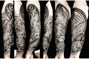 smaller tattoo that incorporates symbols or imagery that represent the beauty and strength of the human body tattoo idea