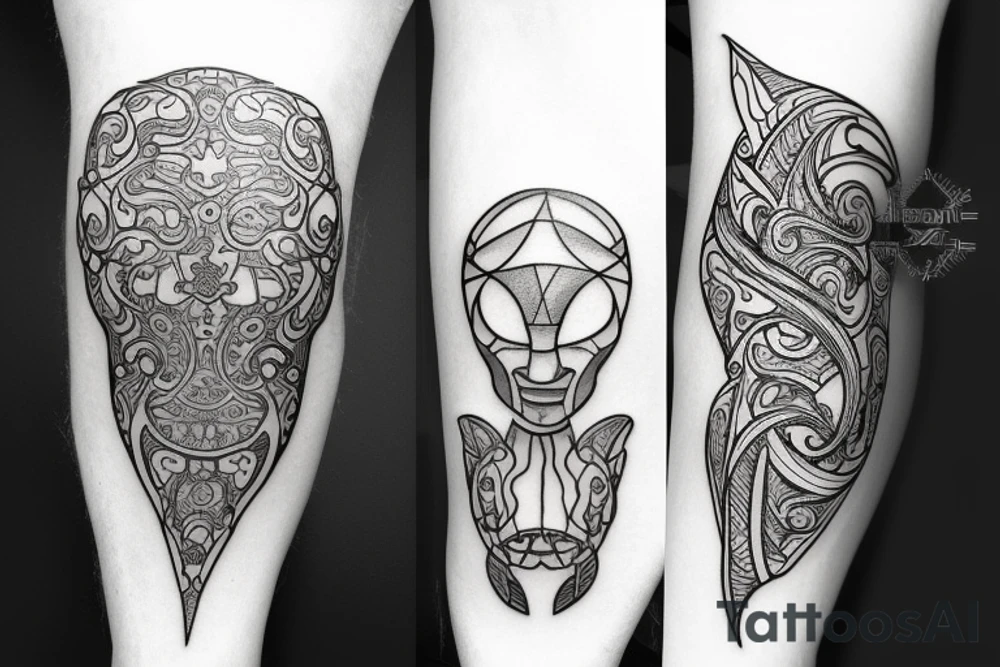 smaller tattoo that incorporates symbols or imagery that represent the beauty and strength of the human body tattoo idea