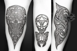 smaller tattoo that incorporates symbols or imagery that represent the beauty and strength of the human body tattoo idea