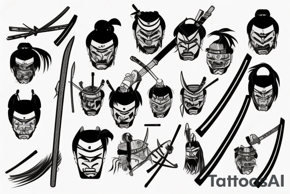 samurai with katana tattoo idea