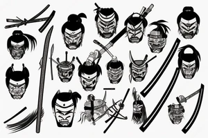 samurai with katana tattoo idea