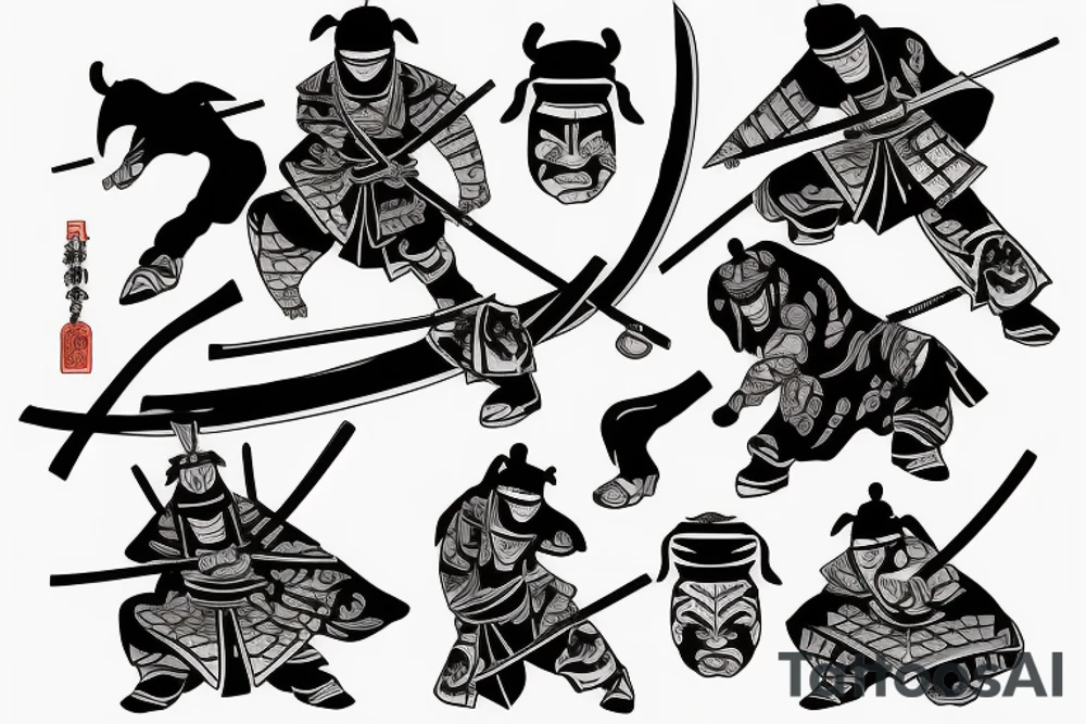 samurai with katana tattoo idea