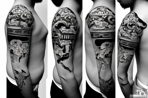 samurai with katana tattoo idea
