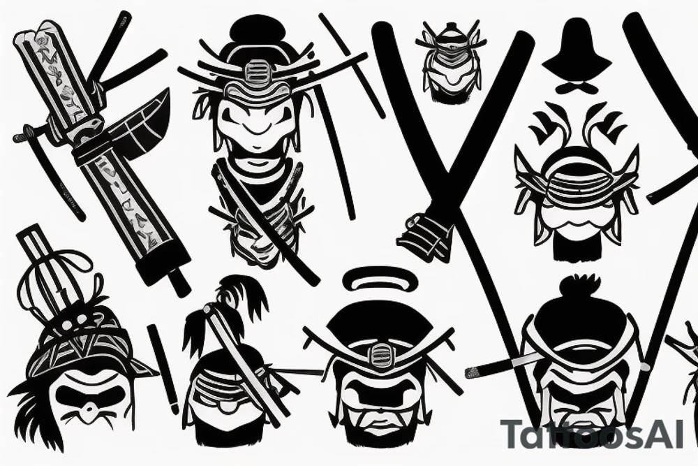 samurai with katana tattoo idea