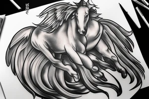 cloud background and a Pegasus, zues tattoo idea