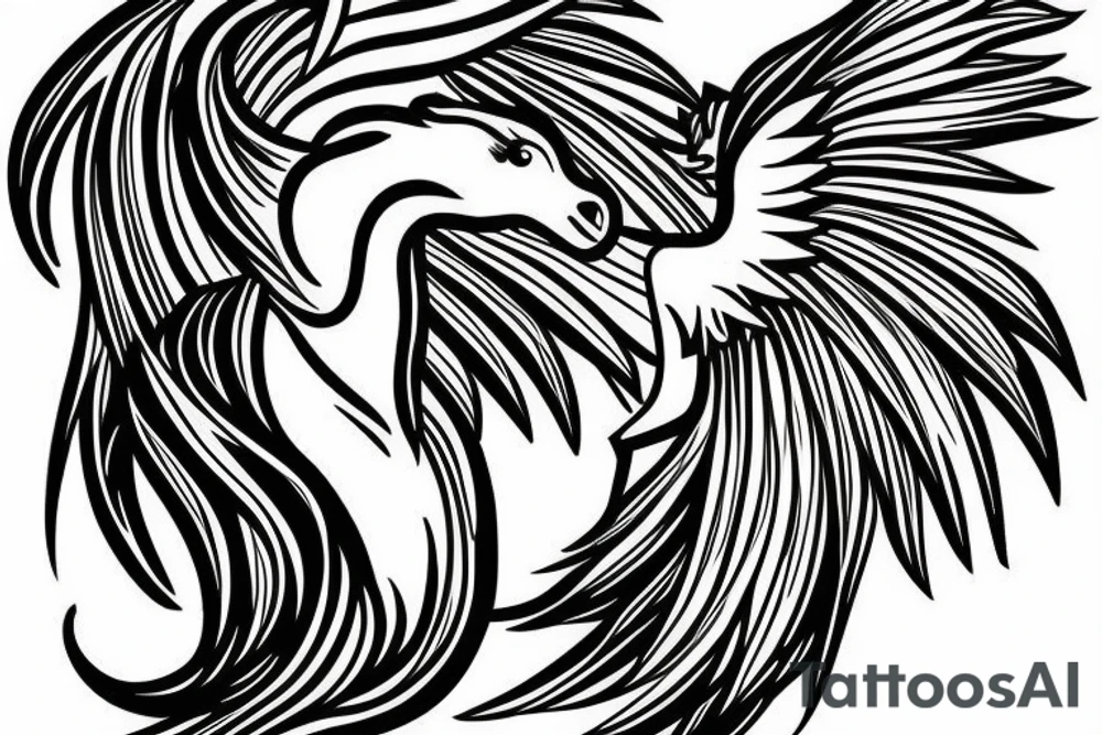 cloud background and a Pegasus, zues tattoo idea