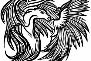 cloud background and a Pegasus, zues tattoo idea