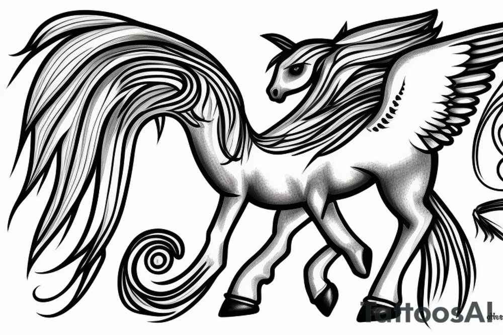 Pegasus horse, cloud tattoo idea