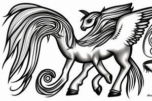 Pegasus horse, cloud tattoo idea