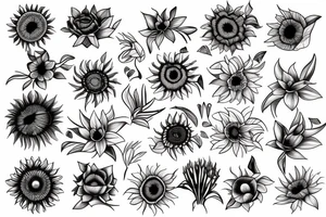 Sun flower, oleander tattoo idea