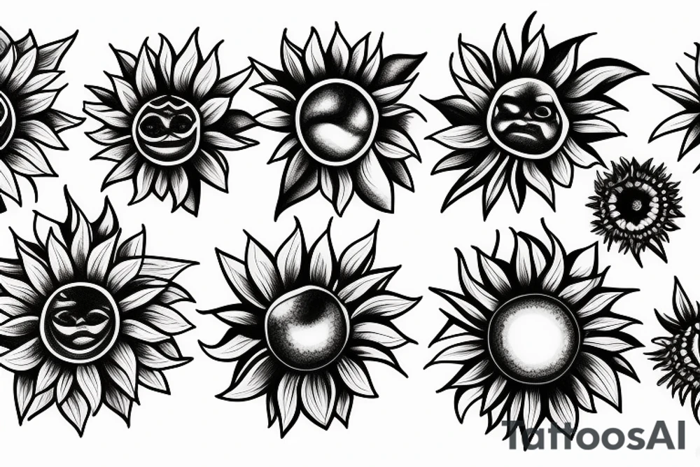Sun flower, oleander tattoo idea