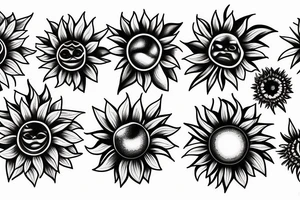 Sun flower, oleander tattoo idea