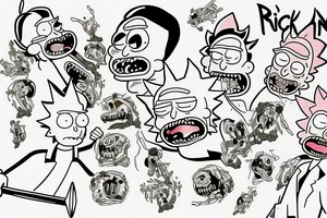 Rick and morty fight god tattoo idea