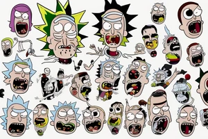 Rick and morty fight god tattoo idea