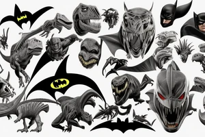 Batman & Jurassic Park tattoo idea