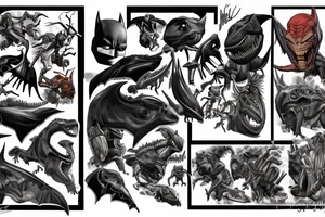 Batman & Jurassic Park tattoo idea
