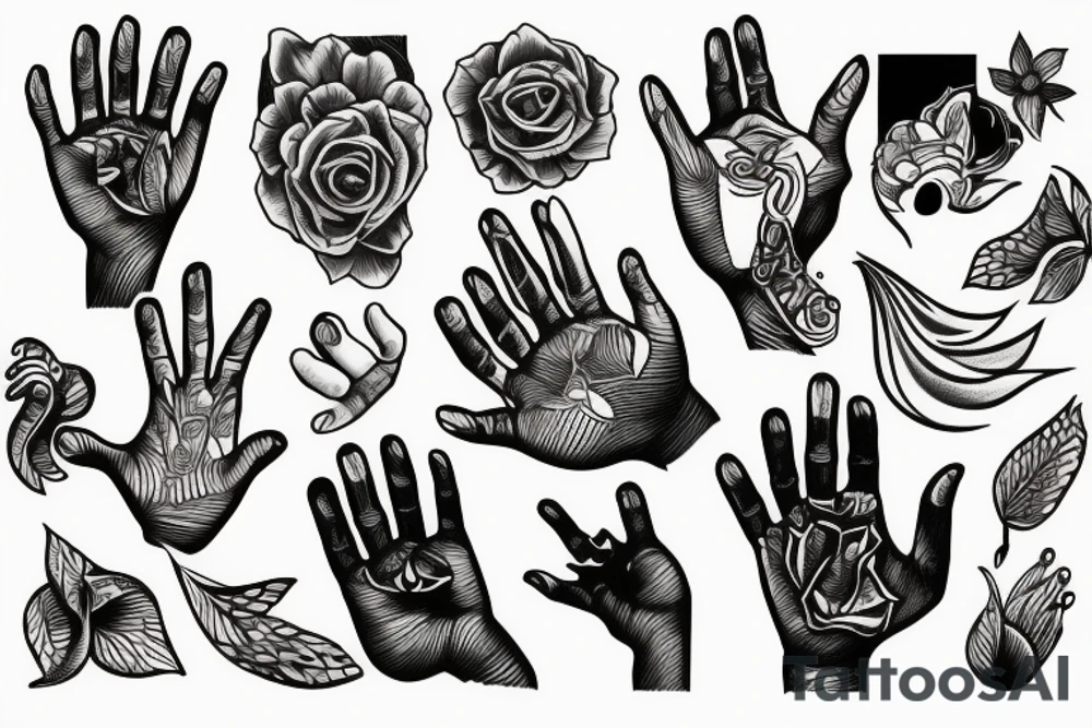a hand in a hear with tattoo idea