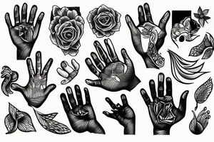 a hand in a hear with tattoo idea