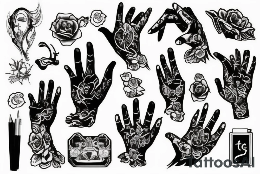 a hand in a hear with tattoo idea