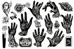 a hand in a hear with tattoo idea