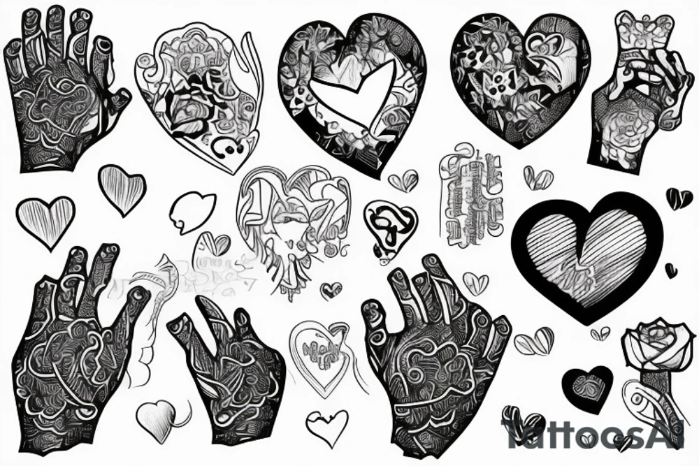 a hand in a heart with tattoo idea