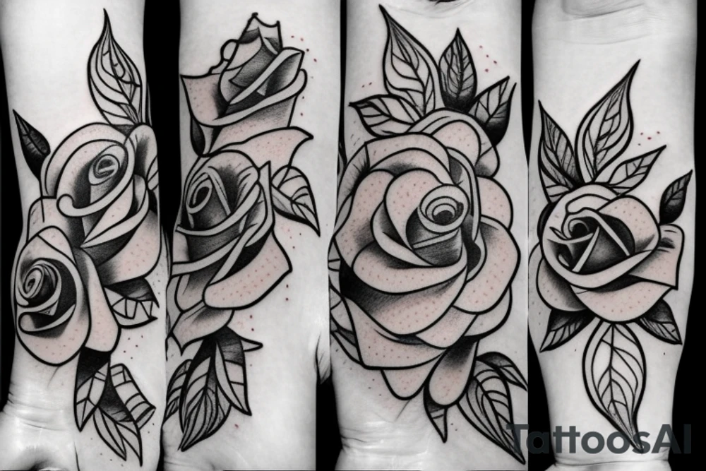 rose in a hand tattoo idea