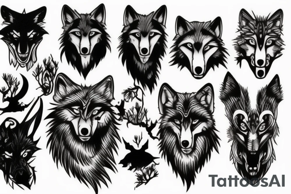Wolf hunter tattoo idea