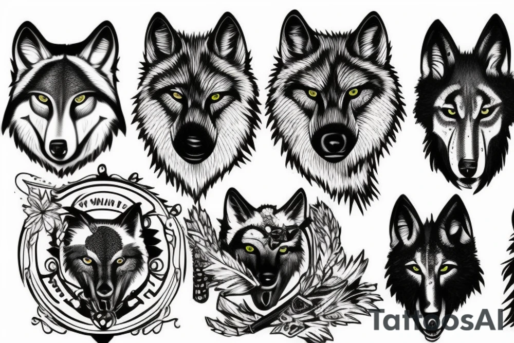 Wolf hunter tattoo idea