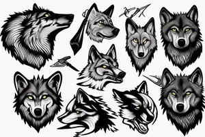 Wolf hunter tattoo idea