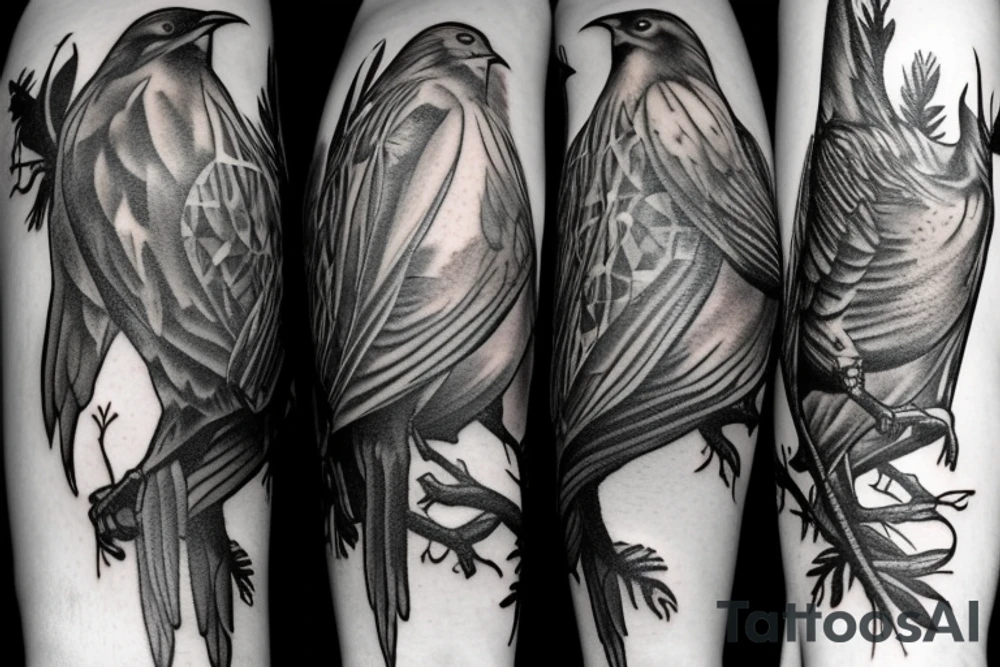 Forest Crows Sleeve tattoo idea