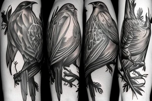 Forest Crows Sleeve tattoo idea