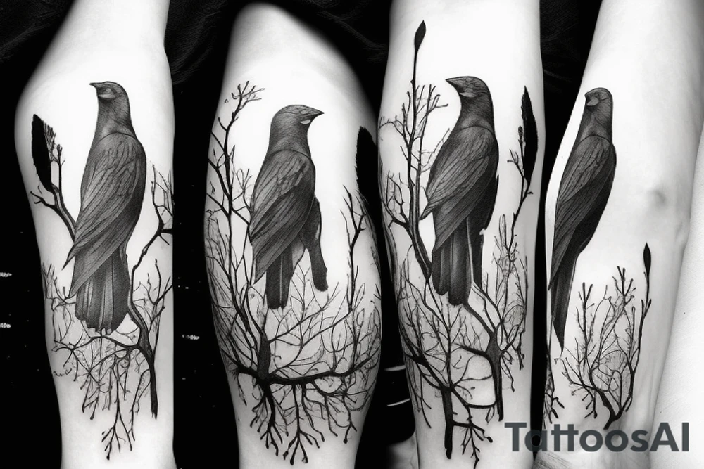 Forest Crows Sleeve tattoo idea