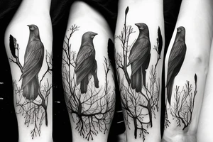 Forest Crows Sleeve tattoo idea