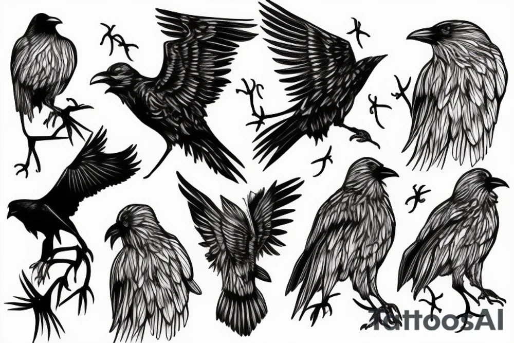 Dying Crow Sleeve tattoo idea