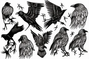 Dying Crow Sleeve tattoo idea