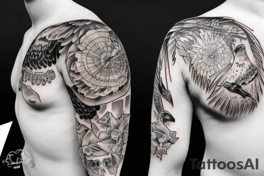 Dying Crow Sleeve tattoo idea