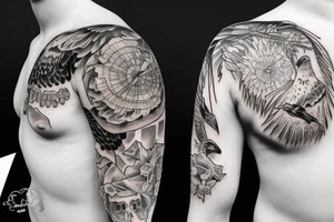 Dying Crow Sleeve tattoo idea