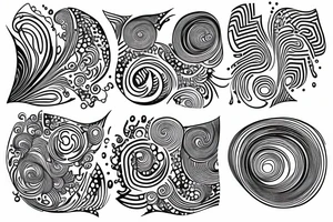 full side leg tattoo with swirling paint abstract tattoo idea