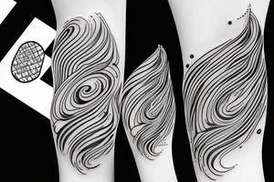 full side leg tattoo with swirling paint abstract tattoo idea