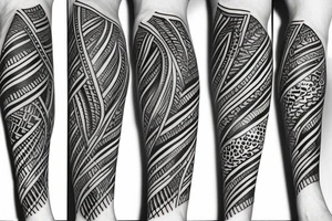 full side leg tattoo with tribal spikes wrapping arround tattoo idea