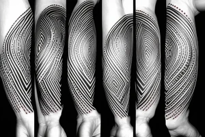 full side leg tattoo with tribal spikes wrapping arround tattoo idea