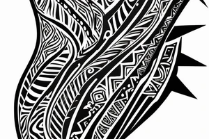 full side leg tattoo with tribal spikes wrapping arround tattoo idea